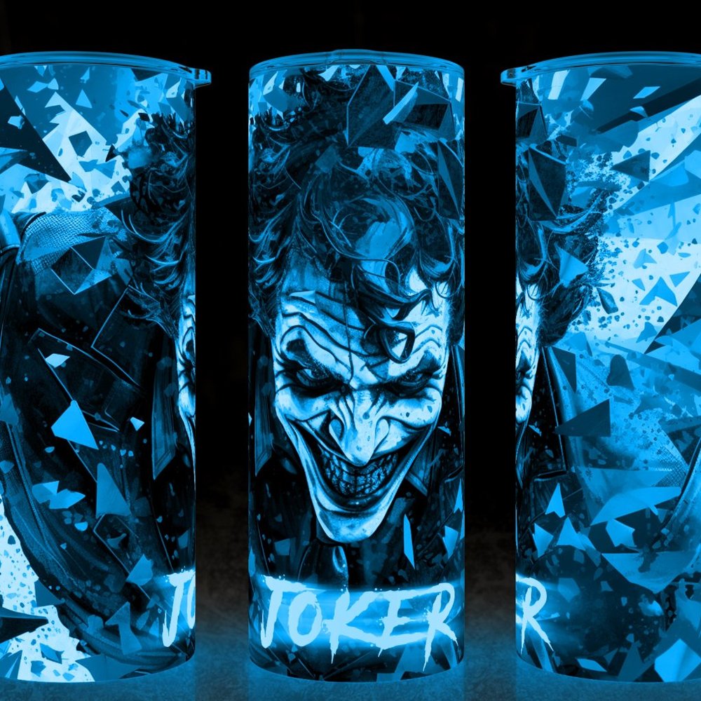 Glow in the Dark Joker Comic Style Cup Mug Tumbler 20oz